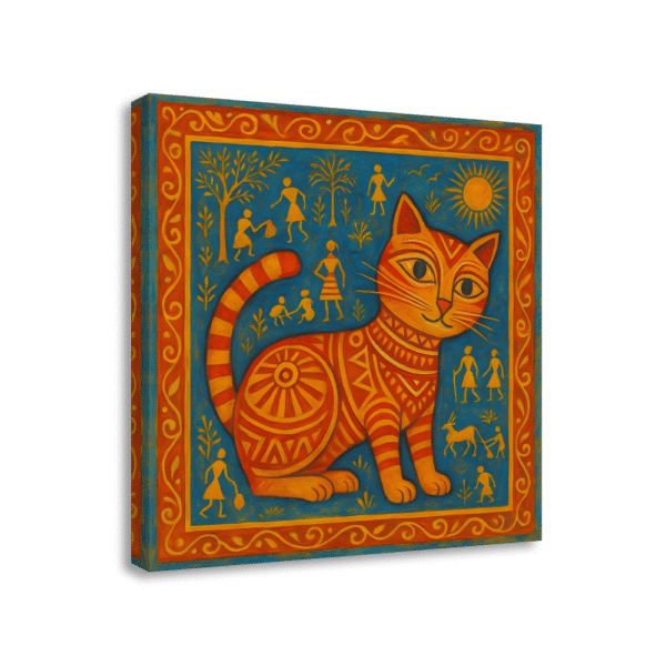 Vibrant Warli Cat | #0264